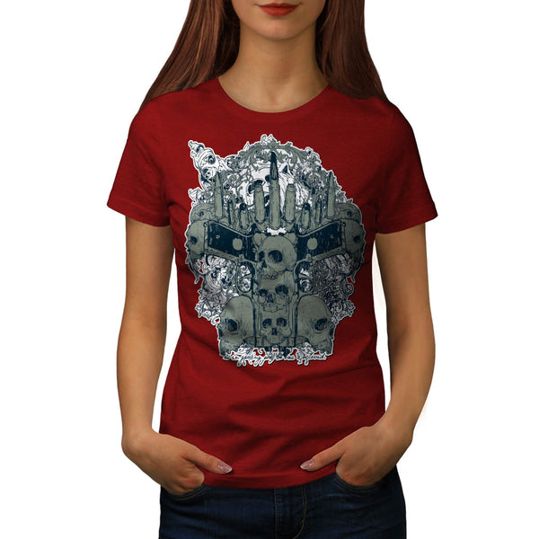 Gang Land Skull Guns Womens T-Shirt