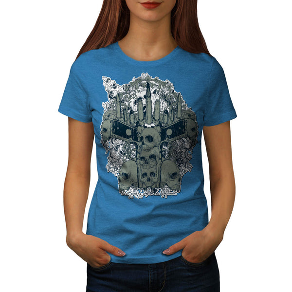Gang Land Skull Guns Womens T-Shirt