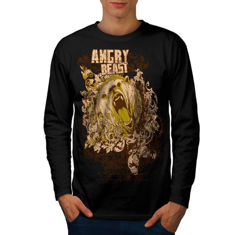 Angry Beast Animal Mens Long Sleeve T-Shirt