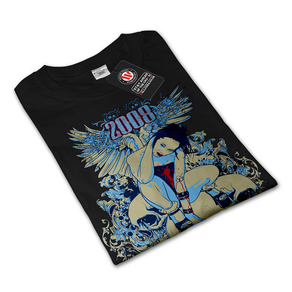 Lady Gun Bullet Hole Mens Long Sleeve T-Shirt