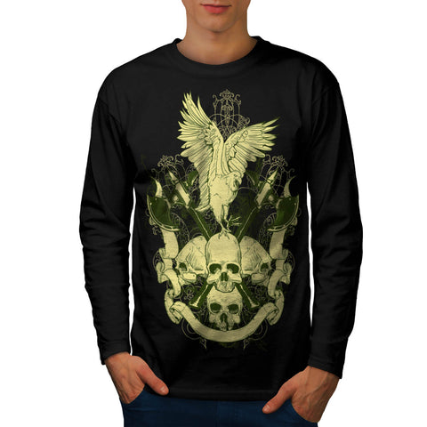 Eagle Bird Skull Axe Mens Long Sleeve T-Shirt