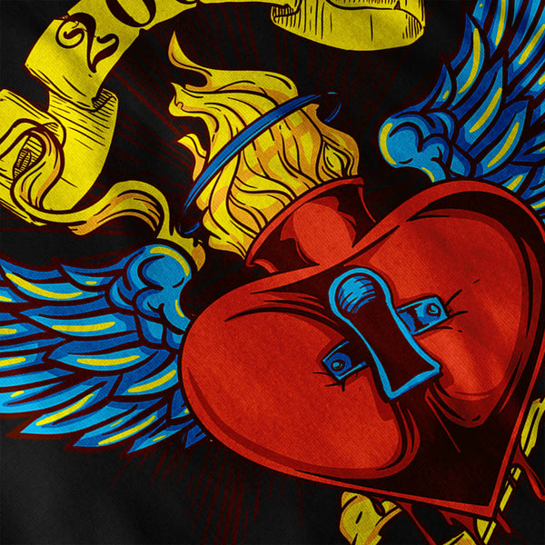 Love Heart Key Lock Mens Long Sleeve T-Shirt
