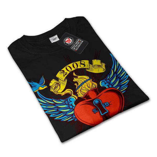Love Heart Key Lock Mens Long Sleeve T-Shirt