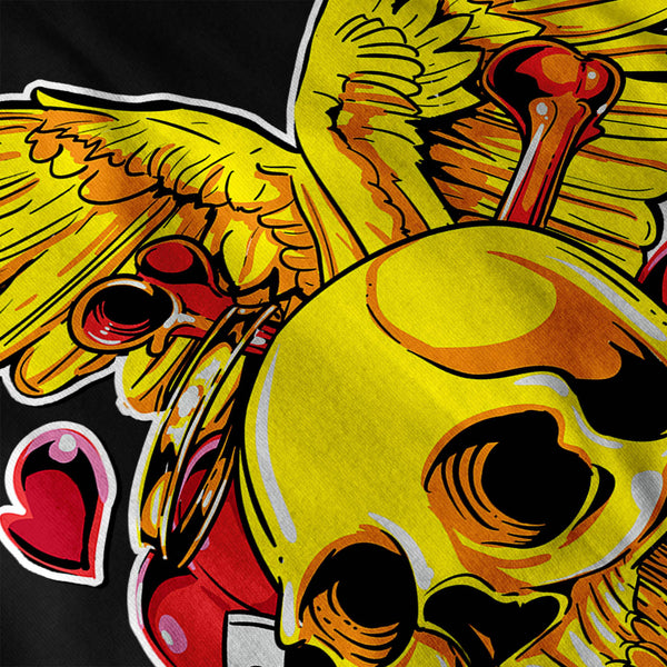 Skull Horror Love Fly Mens Long Sleeve T-Shirt