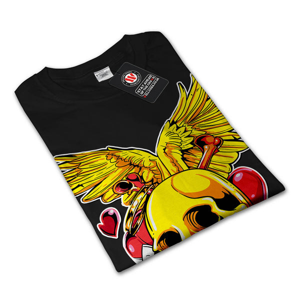 Skull Horror Love Fly Mens Long Sleeve T-Shirt