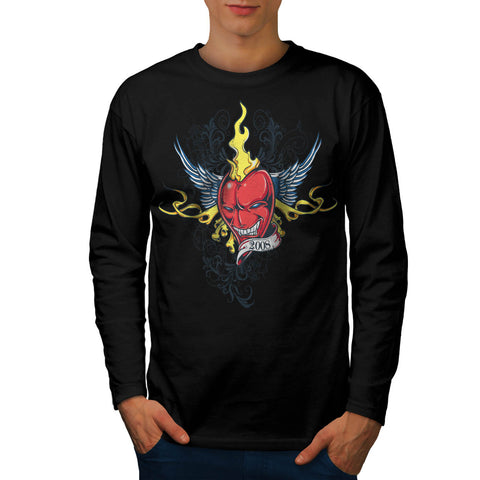 Scary Heart Monster Mens Long Sleeve T-Shirt