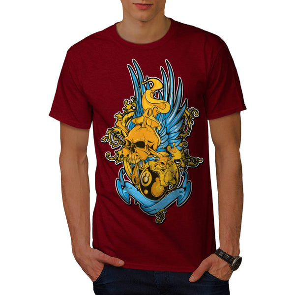 Monster Skull Pool Mens T-Shirt