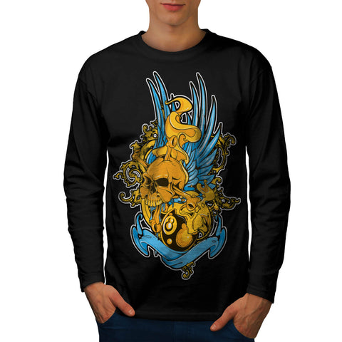 Monster Skull Pool Mens Long Sleeve T-Shirt