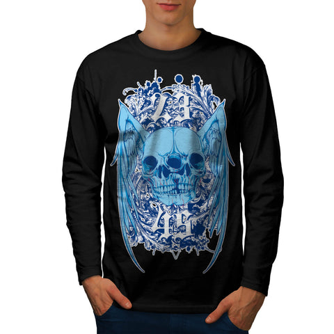 Double Skull Ghost Mens Long Sleeve T-Shirt