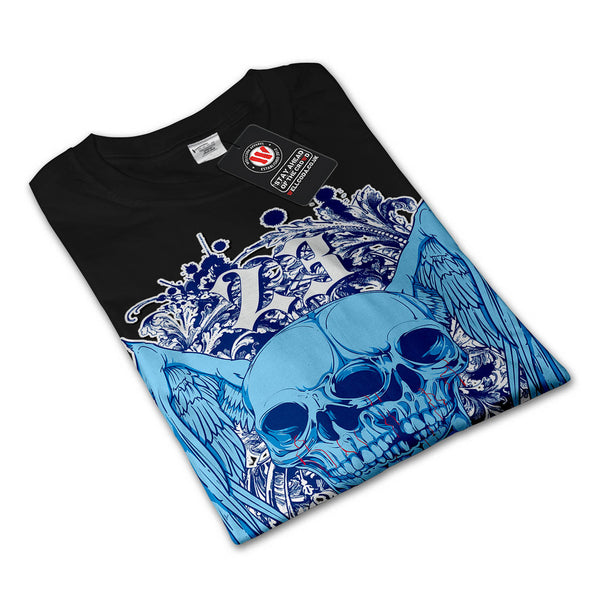 Double Skull Ghost Mens Long Sleeve T-Shirt