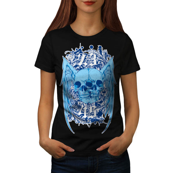 Double Skull Ghost Womens T-Shirt