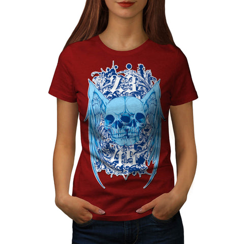 Double Skull Ghost Womens T-Shirt