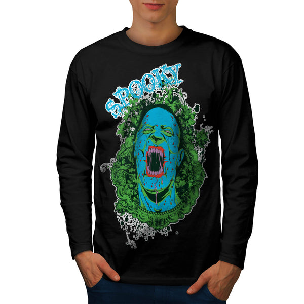 Spooky Vampire Ghost Mens Long Sleeve T-Shirt