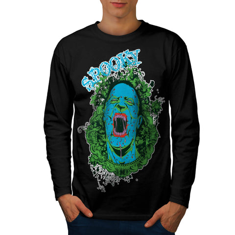 Spooky Vampire Ghost Mens Long Sleeve T-Shirt