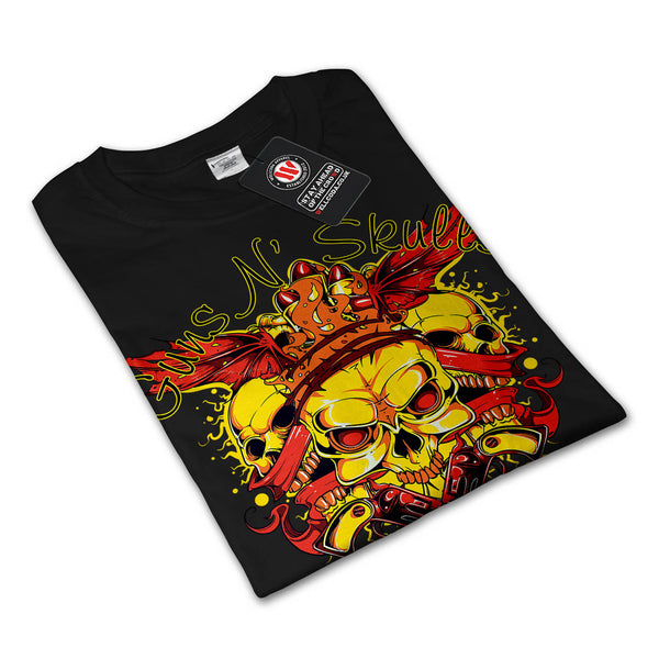 Guns And Skulls Brawl Mens Long Sleeve T-Shirt
