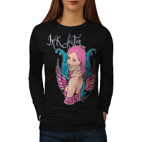 Ink Infection Lady Womens Long Sleeve T-Shirt