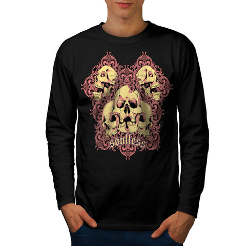 Soul Less Ghost Skull Mens Long Sleeve T-Shirt
