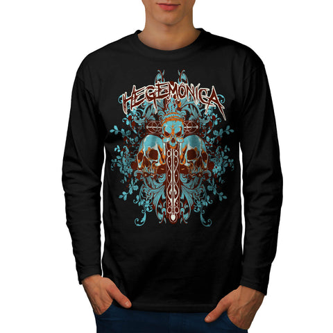 Skull Grave Yard Tomb Mens Long Sleeve T-Shirt