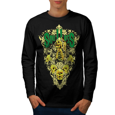 Soul Less Death Skull Mens Long Sleeve T-Shirt