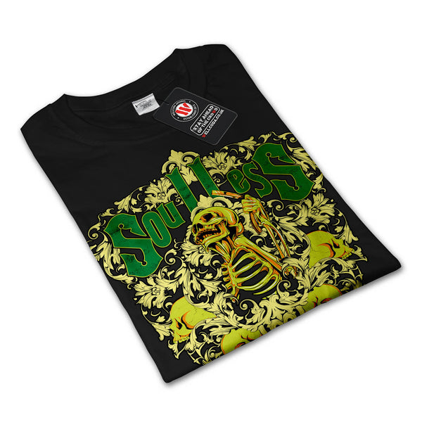 Soul Less Death Skull Mens Long Sleeve T-Shirt