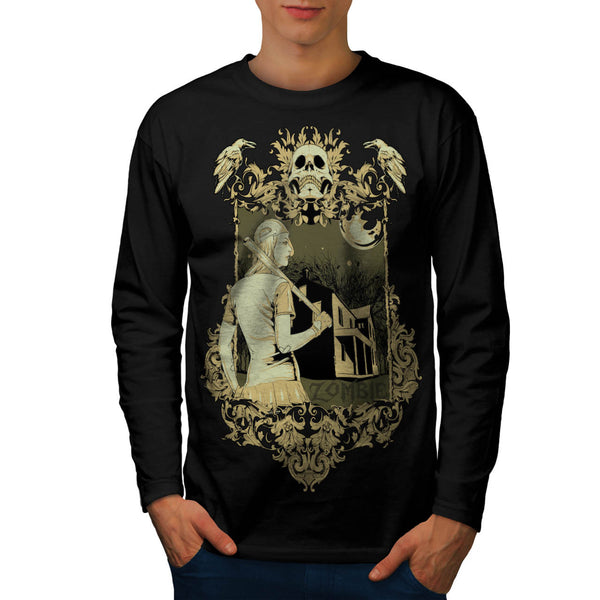 Zombie Baseball Girl Mens Long Sleeve T-Shirt