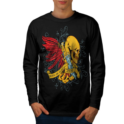 Death or Glory Skull Mens Long Sleeve T-Shirt