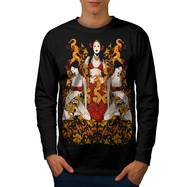 Sultry Vixen Devils Mens Long Sleeve T-Shirt