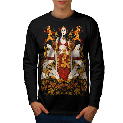 Sultry Vixen Devils Mens Long Sleeve T-Shirt