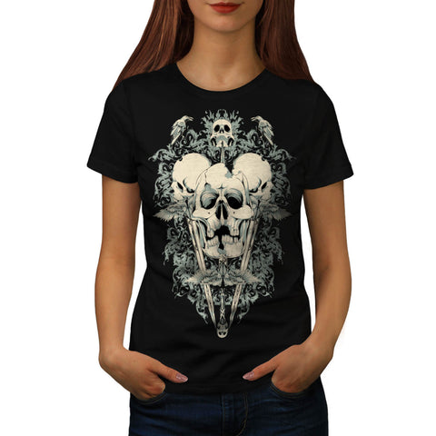 Monster Death Skull Womens T-Shirt