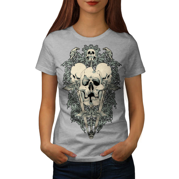 Monster Death Skull Womens T-Shirt