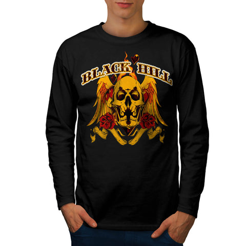 Black Hill Dead Skull Mens Long Sleeve T-Shirt