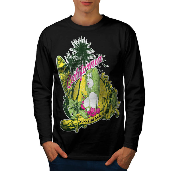 Sunny Beach Vacation Mens Long Sleeve T-Shirt