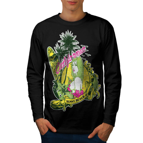 Sunny Beach Vacation Mens Long Sleeve T-Shirt