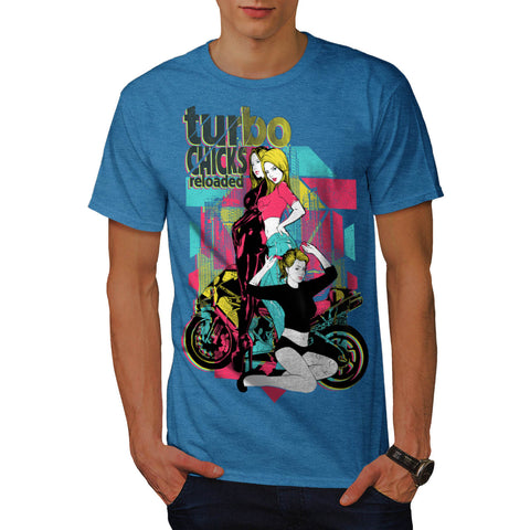 Turbo Chick Biker Gang Mens T-Shirt