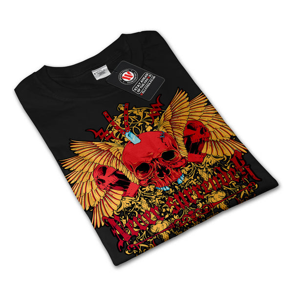 Never Surrender Skull Mens Long Sleeve T-Shirt