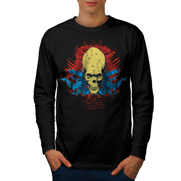 Evil Skull Head Smile Mens Long Sleeve T-Shirt