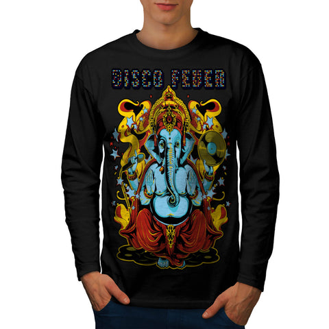 Disco Fever Elephant Mens Long Sleeve T-Shirt
