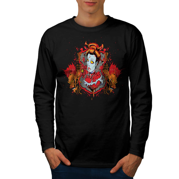 Oriental Zombie Fear Mens Long Sleeve T-Shirt