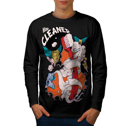 Mr Cleaner Teeth Tube Mens Long Sleeve T-Shirt