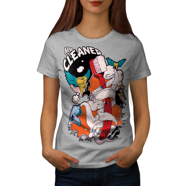 Mr Cleaner Teeth Tube Womens T-Shirt
