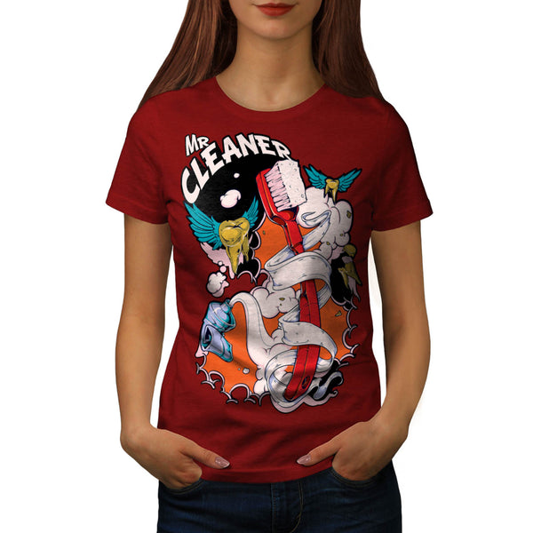 Mr Cleaner Teeth Tube Womens T-Shirt