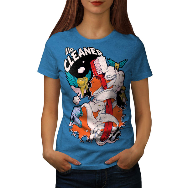 Mr Cleaner Teeth Tube Womens T-Shirt
