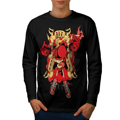 Love And Hate Heart Mens Long Sleeve T-Shirt