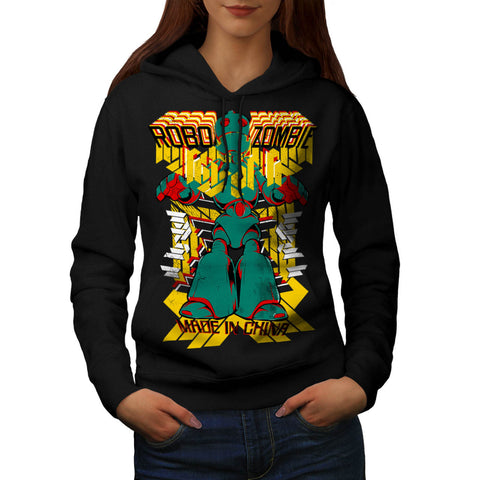 Robot Zombie China Womens Hoodie
