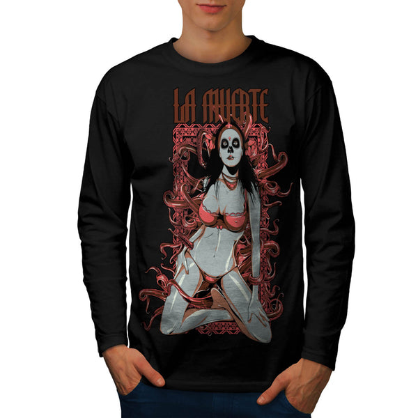 Death Horror Model Mens Long Sleeve T-Shirt