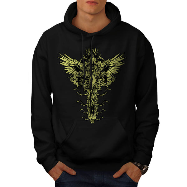 Moster Eye Pin Wings Mens Hoodie