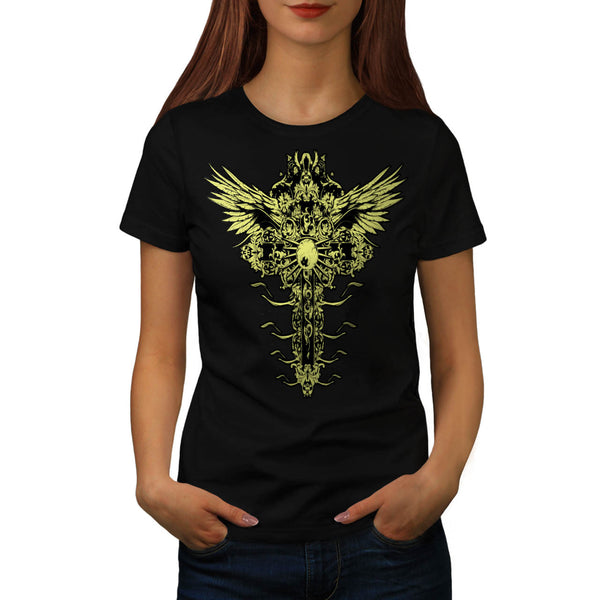 Moster Eye Pin Wings Womens T-Shirt