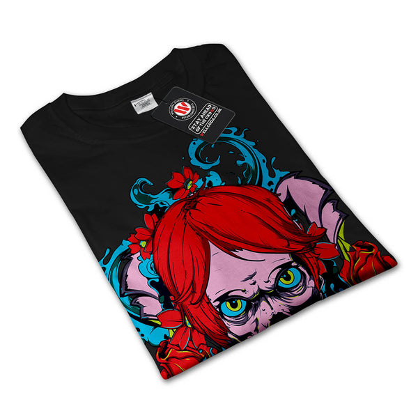Horror Girl Octopus Mens Long Sleeve T-Shirt