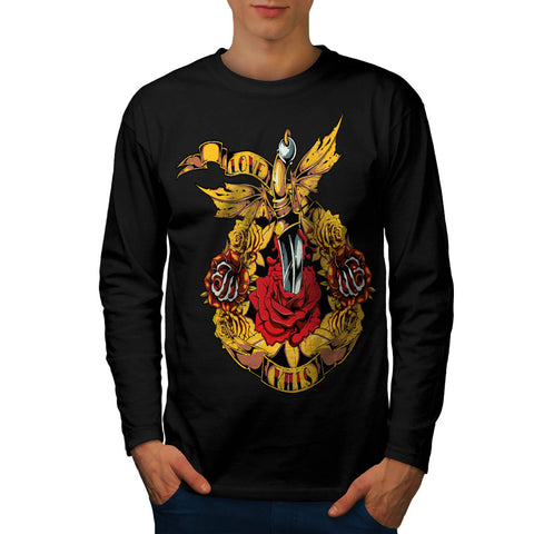 Love Kill Knife Heart Mens Long Sleeve T-Shirt