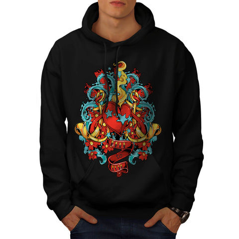 Free To Love Romantic Mens Hoodie